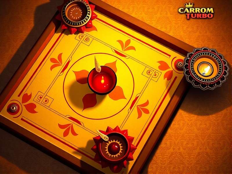 Carrom Turbo Legendary - Diwali Special Theme Carrom Turbo Legendary Diwali special theme with rangoli and diyas